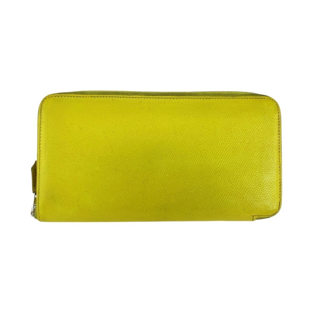 HERMES Azap Long Silk In Light Yellow Silver Hardware Veau Epsom Leather Wall...